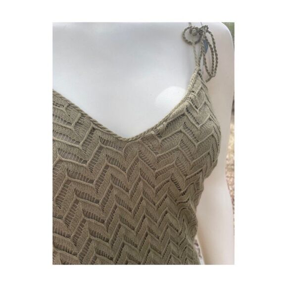 Guess Los Angeles Chevron Knit Maxi Slip Dress Green Sz S - Picture 8 of 13